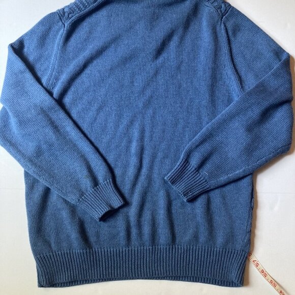 Jos A Bank Heavy Blue Cotton Sweater Size Large - Picture 5 of 6